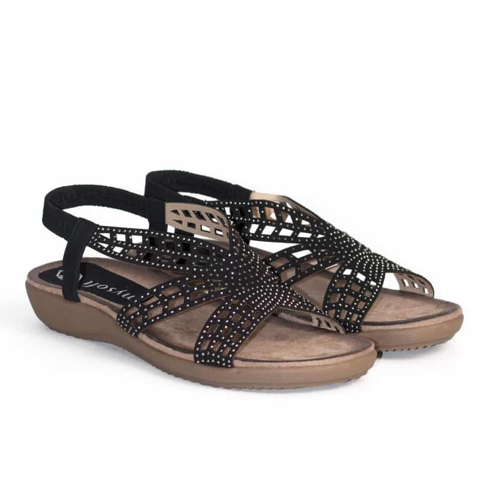 sandalias planas negras