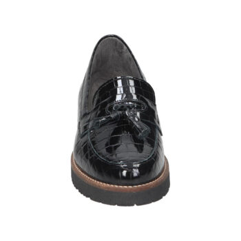 mocasines mujer pitillos 10080 negro charol borla comodidad 4 - MOCASINES DE PIEL PARA MUJER PITILLOS 10080 NEGRO | ELEGANCIA Y COMODIDAD CON BORLA Y EFECTO CHAROL