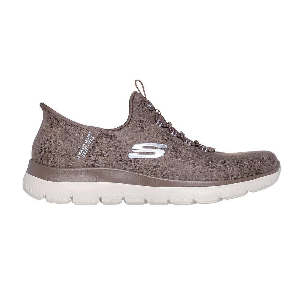 zapatillas mujer skechers slip ins summits unknown trail hielo - ZAPATILLAS MUJER SKECHERS SLIP-INS: SUMMITS - UNKNOWN TRAIL 150254 | COMODIDAD MANOS LIBRES EN MARRÓN Y NEGRO Zapatillas Skechers Slip-Ins: Summits - Unknown Trail para mujer, disponibles en colores hielo y negro. Con cordones elásticos, plantilla Skechers Air-Cooled Memory Foam® y diseño vegano en duraleather para una comodidad superior.