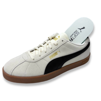 Zapatillas hombre Puma Club II - sneakers de piel sintética en color beige con detalles en negro, suela de goma y amortiguación SoftFoam+.