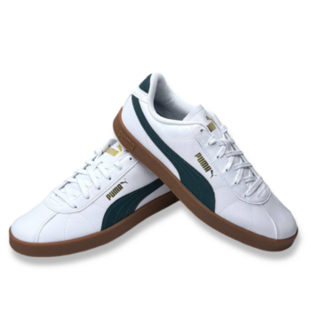 IMG 9247 - ZAPATILLA HOMBRE PUMA CLUB II SL | SNEAKERS DE PIEL VEGANA, SUELA DE GOMA Y DISEÑO RETRO Zapatillas hombre Puma Club II SL - sneakers de piel sintética en color blanco con detalles en verde, suela de goma y diseño retro.
