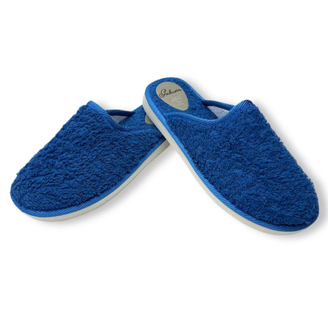 IMG 1650 - ZAPATILLAS DE CASA MUJER PELUSIN AMERICANO 150 | TEJIDO RIZO Y SUELA FLEXIBLE Chinelas Pelusin Americano Azulón 150 - zapatillas de casa para mujer con tejido rizo y suela flexible