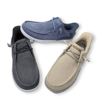 Skechers Relaxed Fit Street 210959 en lona vegana lavable, diseño cómodo y flexible con plantilla Memory Foam. Perfecto para el día a día.