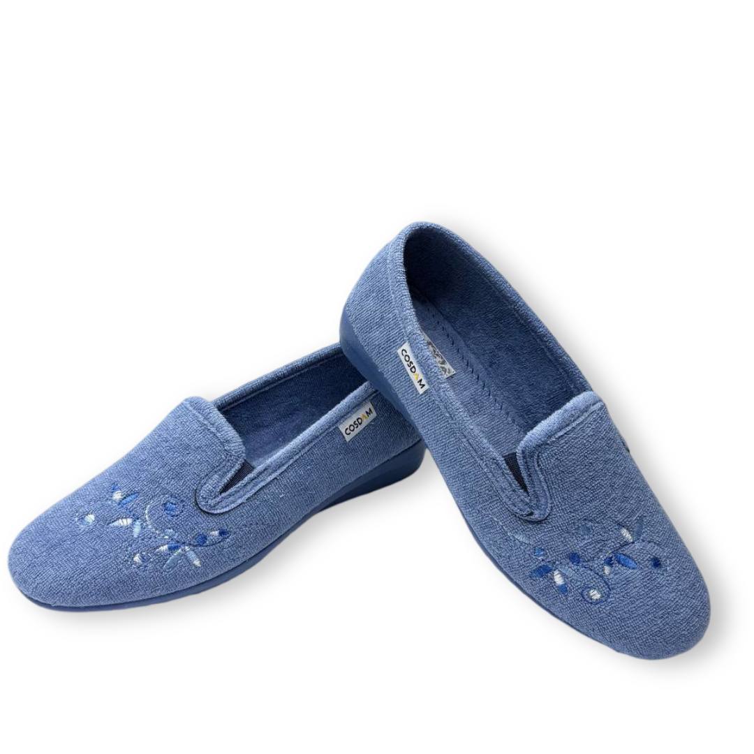 IMG 5605 - ZAPATILLA DE CASA MUJER COSDAM 0149 ÍNDIGO | ALGODÓN RIZO, ANTIDESLIZANTE Y FABRICADA EN ESPAÑA zapatilla-casa-cosdam-indigo-0149