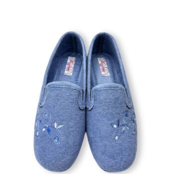 IMG 5707 - ZAPATILLA DE CASA MUJER COSDAM 0149 ÍNDIGO | ALGODÓN RIZO, ANTIDESLIZANTE Y FABRICADA EN ESPAÑA zapatilla-casa-cosdam-indigo-0149