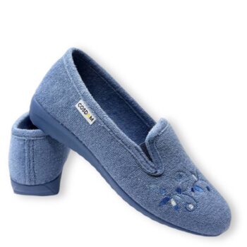 IMG 5770 - ZAPATILLA DE CASA MUJER COSDAM 0149 ÍNDIGO | ALGODÓN RIZO, ANTIDESLIZANTE Y FABRICADA EN ESPAÑA zapatilla-casa-cosdam-indigo-0149