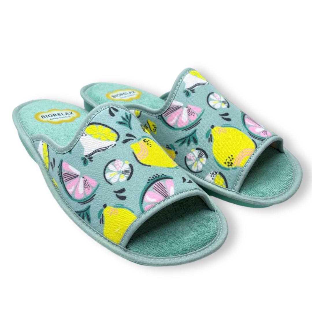 IMG 8020 - ZAPATILLA DE CASA MUJER COSDAM 4006 | ABIERTAS, ESTAMPADO FRUTAL, SUELA BIORELAX, VERANO FRESCO cosdam-4006-menta