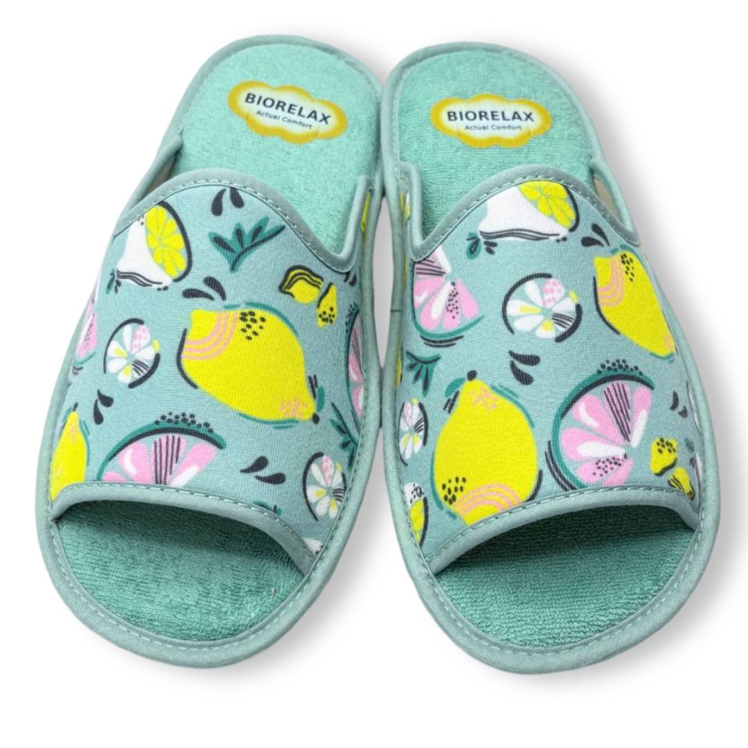 IMG 8081 - ZAPATILLA DE CASA MUJER COSDAM 4006 | ABIERTAS, ESTAMPADO FRUTAL, SUELA BIORELAX, VERANO FRESCO cosdam-4006-menta