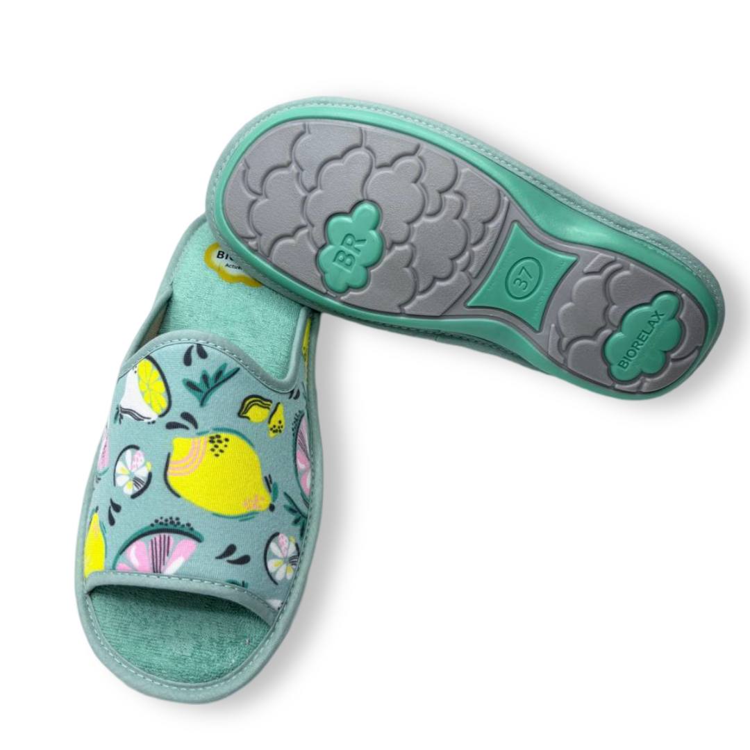 IMG 8171 - ZAPATILLA DE CASA MUJER COSDAM 4006 | ABIERTAS, ESTAMPADO FRUTAL, SUELA BIORELAX, VERANO FRESCO cosdam-4006-menta