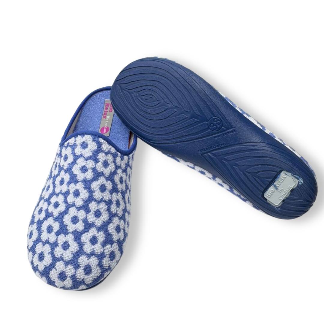 IMG 1236 - ZAPATILLA COSDAM BIORELAX 13085 INDIGO | ZAPATILLAS CASA MUJER, ESTAMPADO FLORES, RIZO ALGODÓN, SUELA CÓMODA cosdam-13085-indigo.jpg