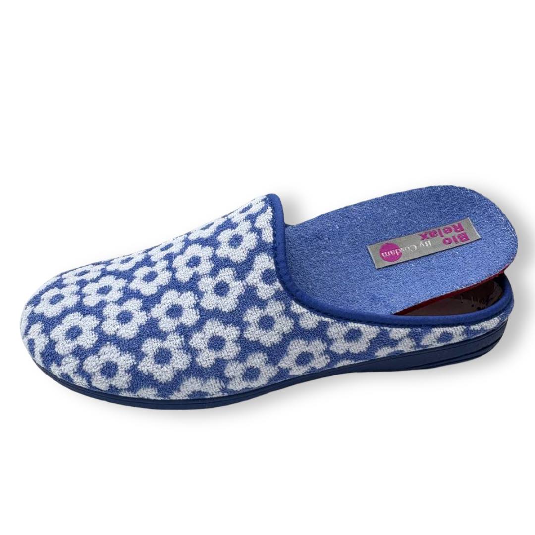 IMG 1244 - ZAPATILLA COSDAM BIORELAX 13085 INDIGO | ZAPATILLAS CASA MUJER, ESTAMPADO FLORES, RIZO ALGODÓN, SUELA CÓMODA cosdam-13085-indigo.jpg