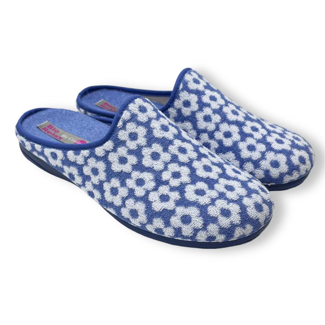 IMG 1297 - ZAPATILLA COSDAM BIORELAX 13085 INDIGO | ZAPATILLAS CASA MUJER, ESTAMPADO FLORES, RIZO ALGODÓN, SUELA CÓMODA cosdam-13085-indigo.jpg