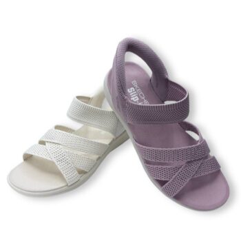 IMG 3910 - SANDALIA SKECHERS 163524 COOLING OFF SLIP-INS MUJER | PLATAFORMA VEGANA CON TEJIDO ELÁSTICO Y CALCE SIN MANOS skechers-163524-cooling-off-slipins-mujer-blanco