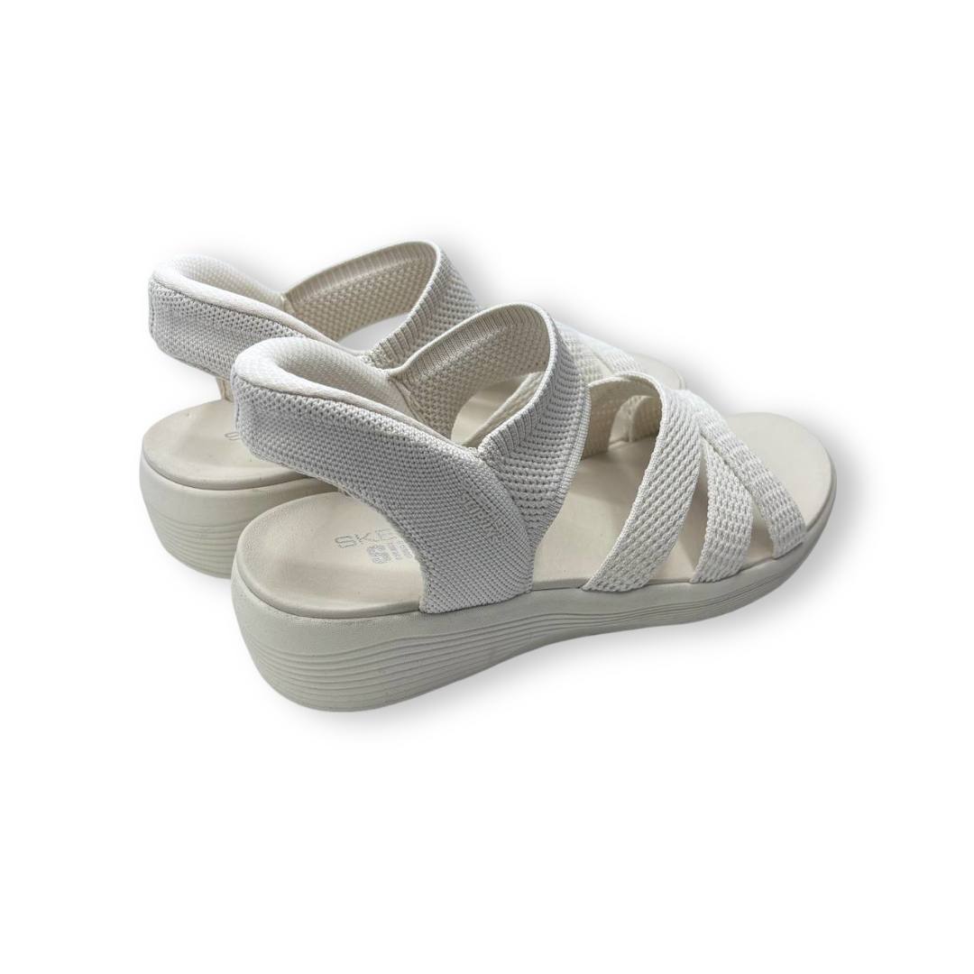 IMG 3911 - SANDALIA SKECHERS 163524 COOLING OFF SLIP-INS MUJER | PLATAFORMA VEGANA CON TEJIDO ELÁSTICO Y CALCE SIN MANOS skechers-163524-cooling-off-slipins-mujer-blanco